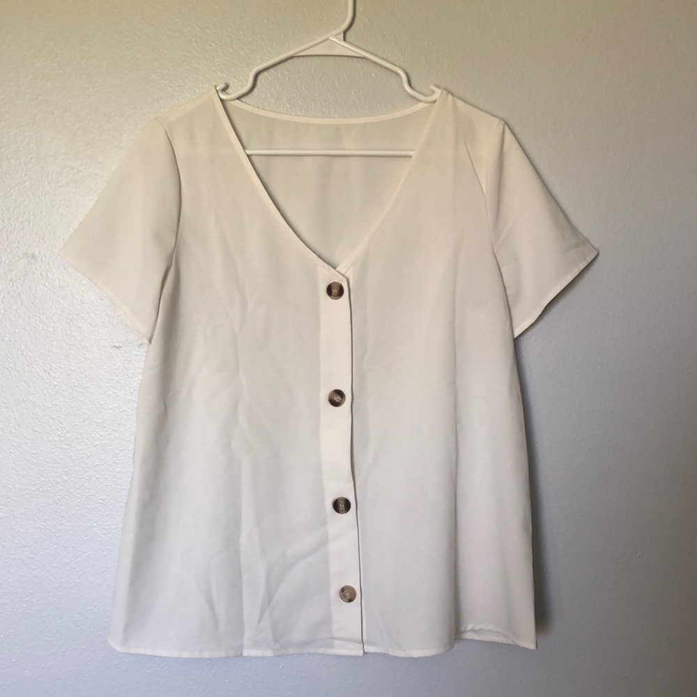 White Button Up Blouse (M)
